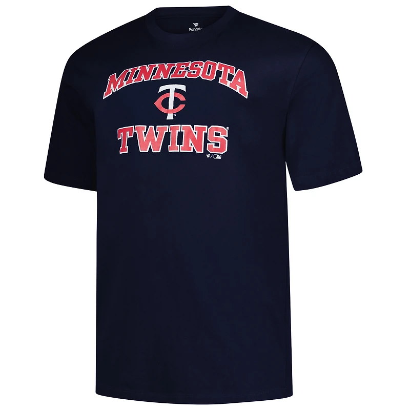 T-shirt bleu marine pour homme avec logo Heart & Soul des Twins du Minnesota