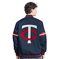 Men's Starter  Navy Minnesota Twins Scout Full-Snap Varsity Jacket