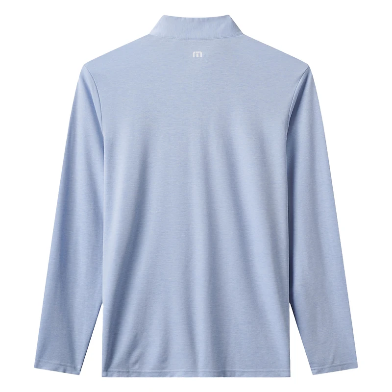 Men's TravisMathew  Light Blue Minnesota Twins Time to Tailgate Tri-Blend Quarter-Zip Pullover
