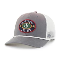 Casquette ajustable grise/blanche pour homme '47 Minnesota Twins Tide Sweep Rope Trucker