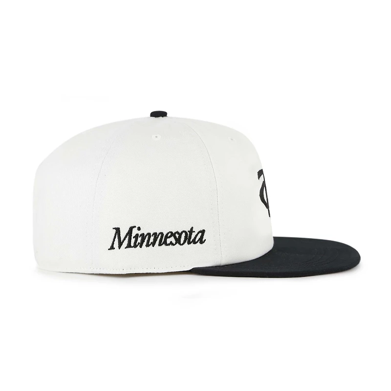 Men's '47 White/Black Minnesota Twins Foundation Captain Snapback Hat