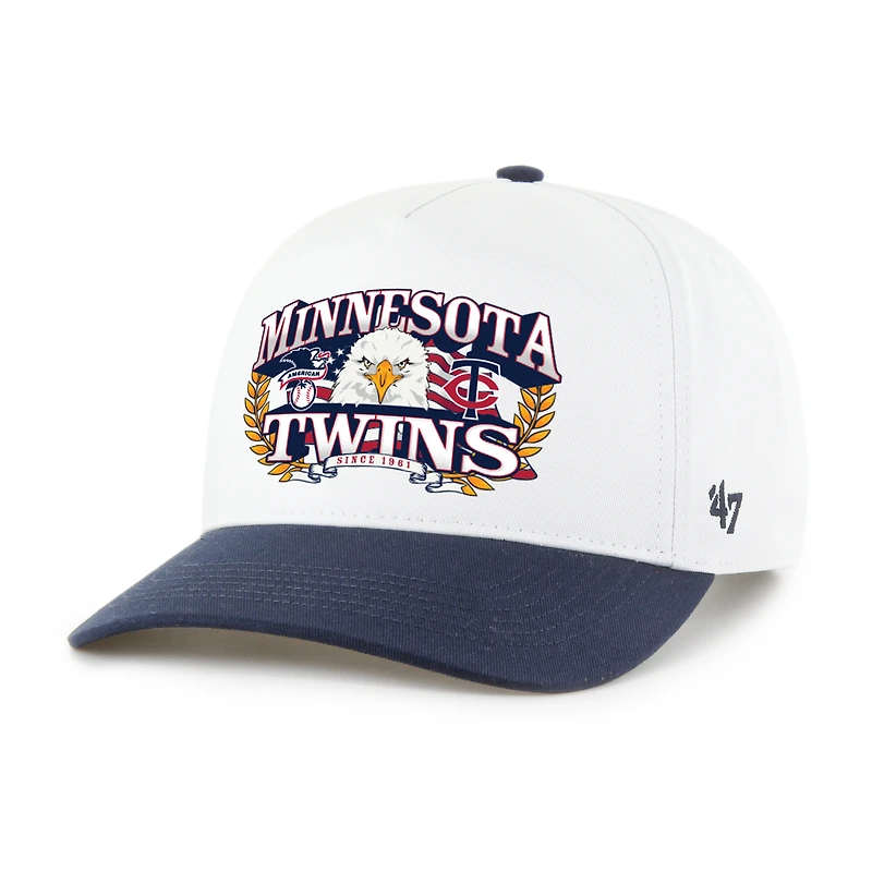 Men's '47 White/Navy Minnesota Twins Americana Eagle Hitch Adjustable Hat