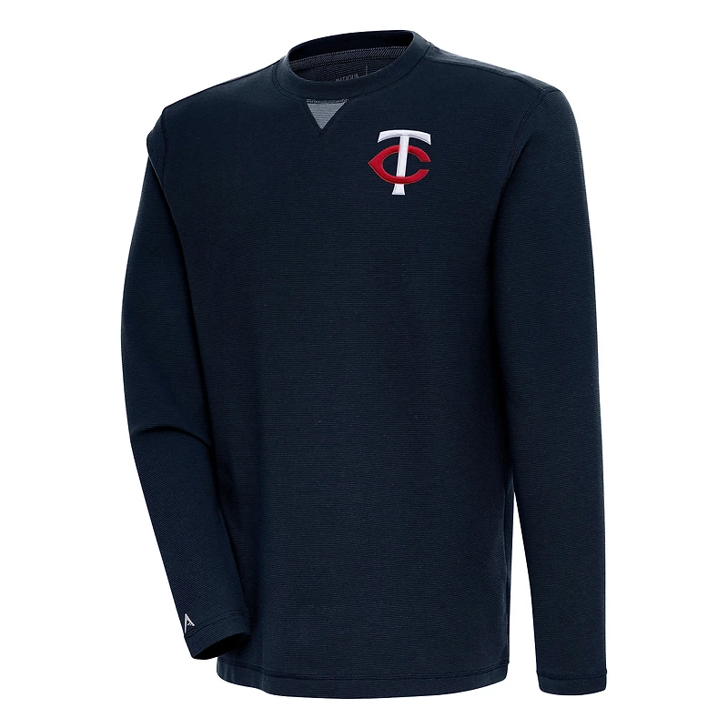 Men's Antigua  Navy Minnesota Twins Flier Bunker Pullover Sweatshirt