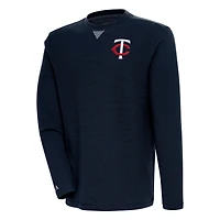Men's Antigua  Navy Minnesota Twins Flier Bunker Pullover Sweatshirt
