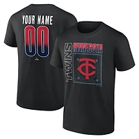T-shirt noir pour homme Minnesota Twins Home Field Pop personnalisé avec nom et numéro