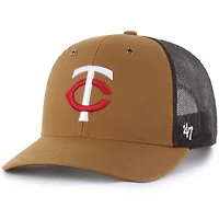 Men's Carhartt x '47  Brown Minnesota Twins Trucker Adjustable Hat