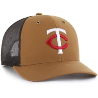 Casquette ajustable Carhartt x '47 marron pour homme, motif Minnesota Twins