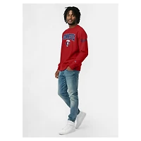 Men's Champion  Red Minnesota Twins Reverse Weave Chenille Sweatshirt