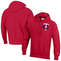 Sweat à capuche Champion Scarlet Minnesota Twins en chenille tissage inversé pour homme