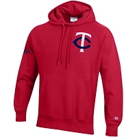 Men's Champion  Scarlet Minnesota Twins Reverse Weave Chenille Hoodie