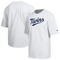 Men's Champion White Minnesota Twins All Star Arched Chenille Wordmark T-Shirt
