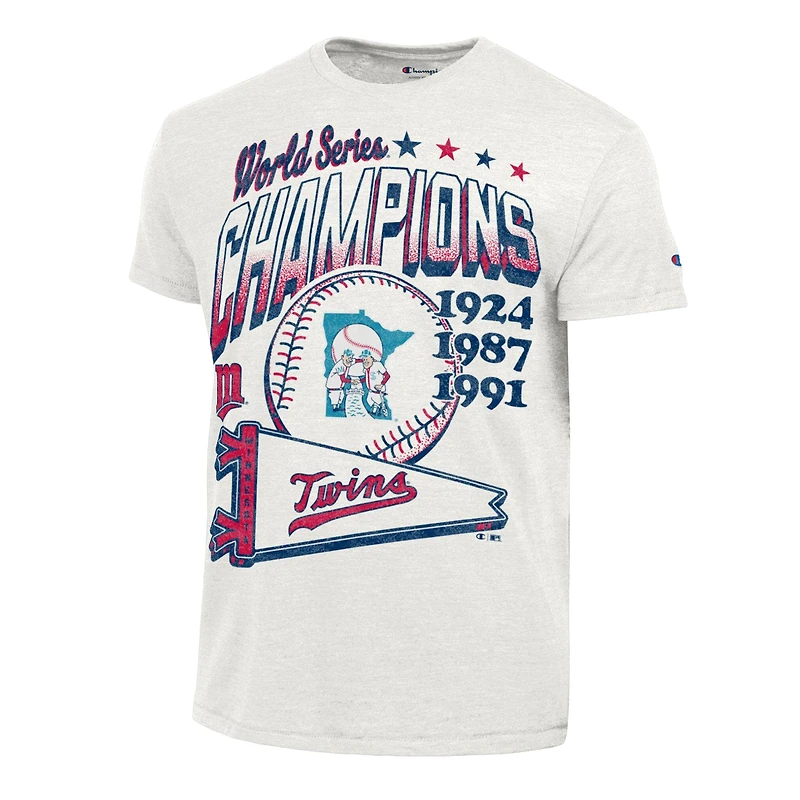 Men's Champion  White Minnesota Twins Winning Tradition Cooperstown Tri-Blend T-Shirt