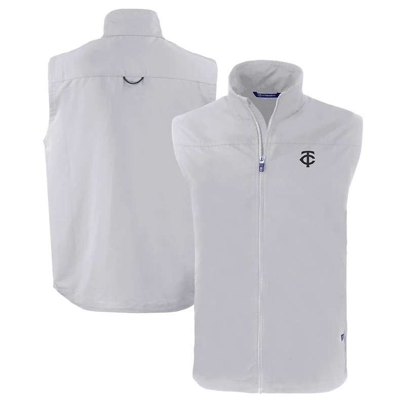 Gilet zippé écologique pour homme, gris, de la collection Cutter & Buck des Minnesota Twins, grande taille
