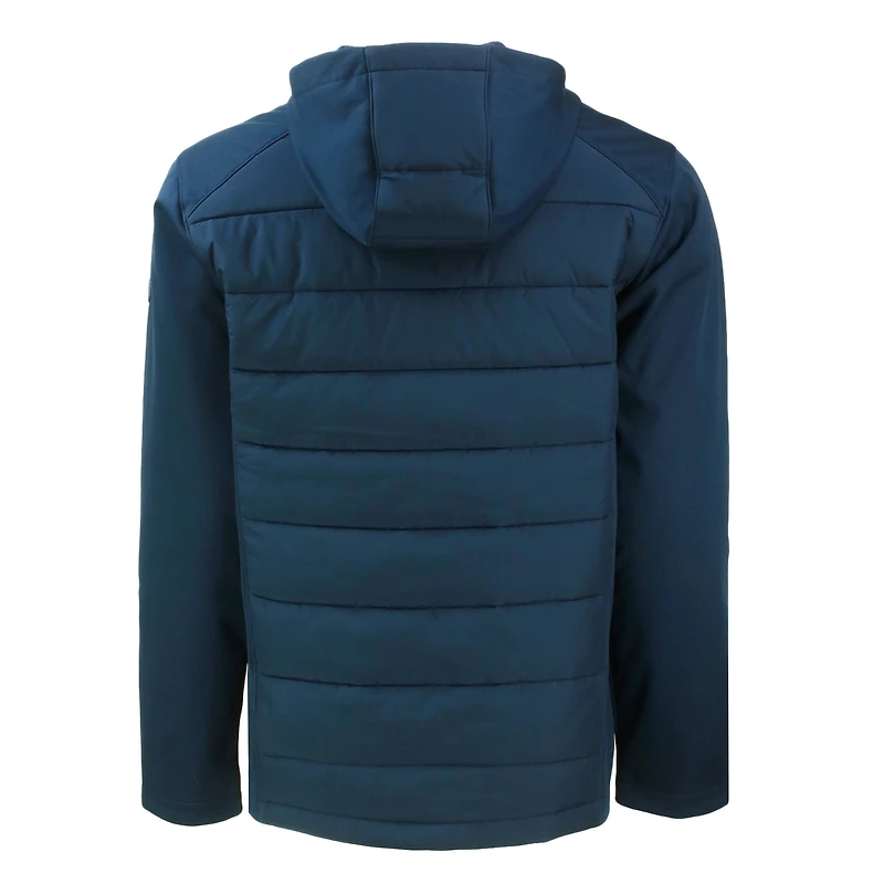 Men's Cutter & Buck Navy Minnesota Twins Big Tall Evoke Hybrid Eco Softshell Recycled Full-Zip Hooded PrimaLoft Jacket