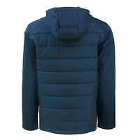 Men's Cutter & Buck Navy Minnesota Twins Big Tall Evoke Hybrid Eco Softshell Recycled Full-Zip Hooded PrimaLoft Jacket
