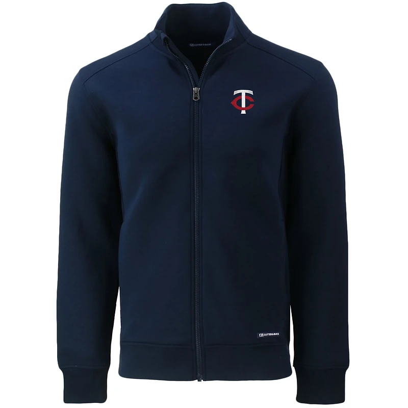 Veste zippée intégrale recyclée Roam pour homme, bleu marine, des Twins du Minnesota, de coupe Cutter & Buck, couleur grande taille