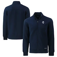 Veste zippée intégrale recyclée Roam pour homme, bleu marine, des Twins du Minnesota, de coupe Cutter & Buck, couleur grande taille