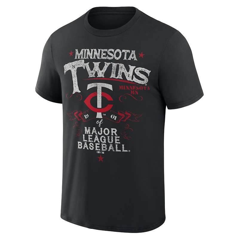 Men's Darius Rucker Collection by Fanatics  Black Minnesota Twins Beach Splatter T-Shirt