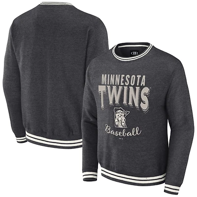 Sweat-shirt vintage Darius Rucker Collection pour homme par Fanatics, couleur gris anthracite chiné, Minnesota Twins