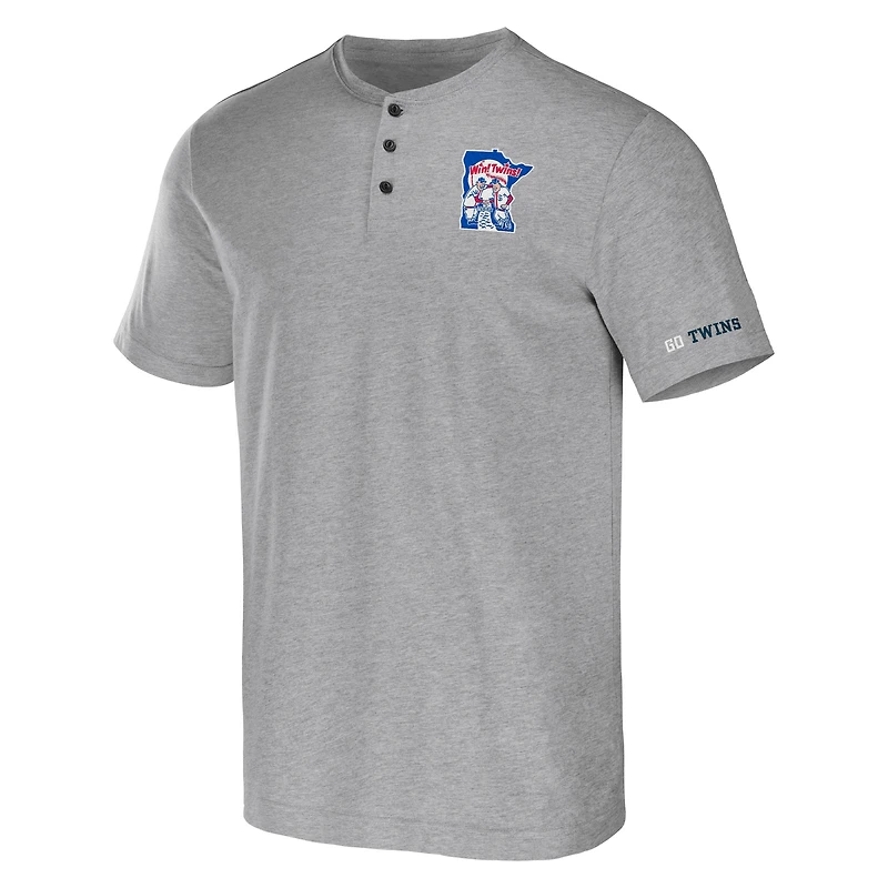 Men's Darius Rucker Collection by Fanatics Heather Gray Minnesota Twins Henley T-Shirt
