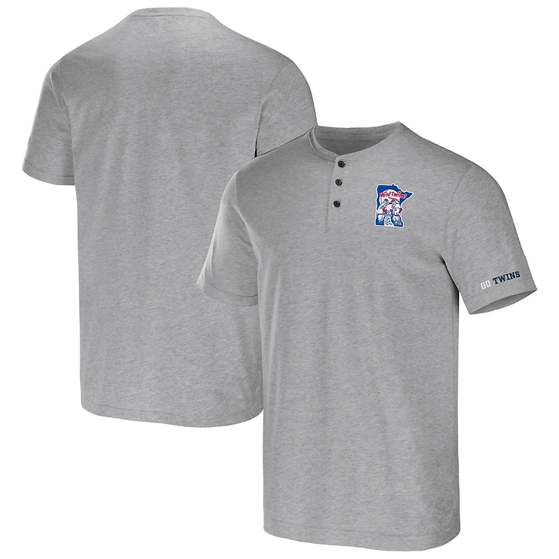 Collection Darius Rucker pour homme par Fanatics T-shirt Minnesota Twins Henley gris chiné