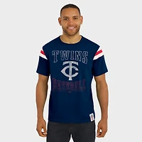 Men's Darius Rucker Collection by Fanatics Navy Minnesota Twins Distressed Sleeve Stripe T-Shirt