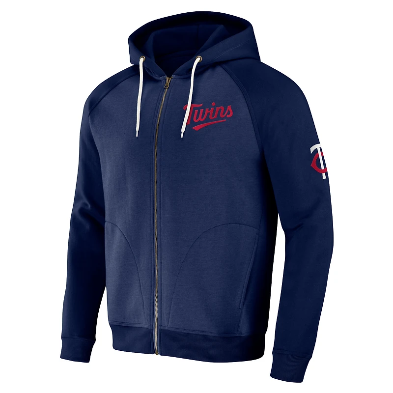 Collection Darius Rucker pour homme par Fanatics Navy Minnesota Twins Raglan Full-Zip Hoodie