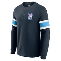 Men's Darius Rucker Collection by Fanatics Navy Minnesota Twins Waffle-Knit Raglan Long Sleeve Henley T-Shirt