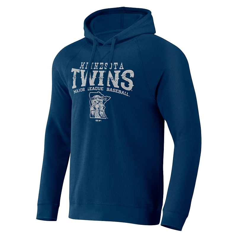Collection Darius Rucker pour homme par Fanatics Blue Minnesota Twins Chandail à capuchon en tricot gaufré