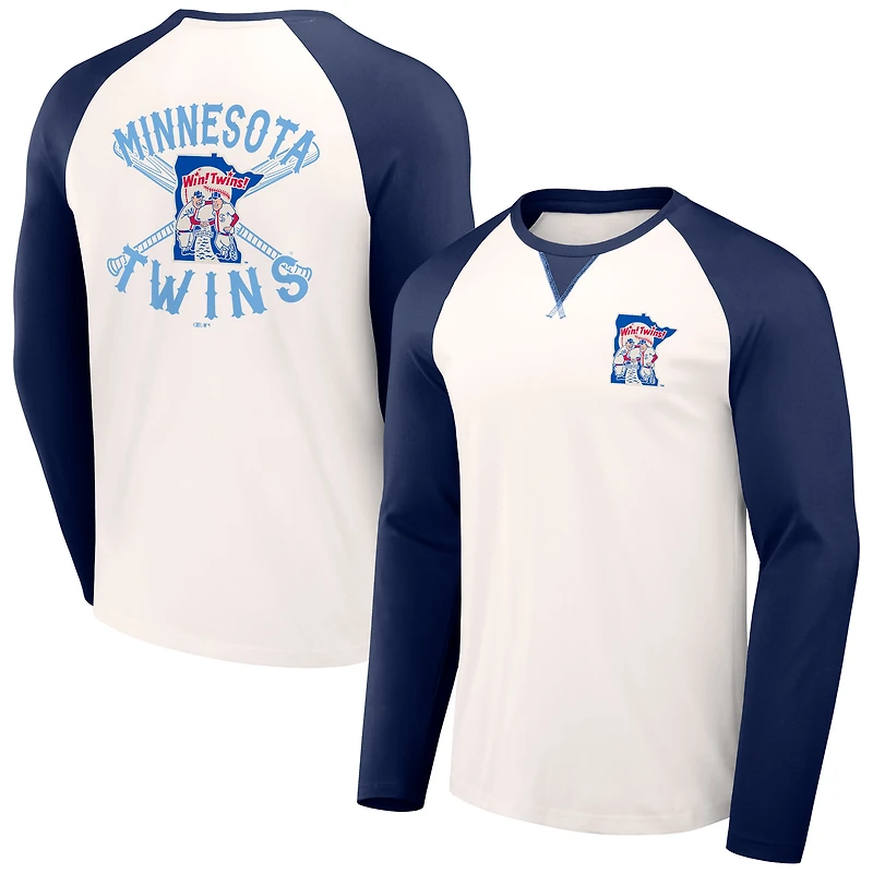 Collection Darius Rucker pour homme par Fanatics - T-shirt raglan à couleurs de l'équipe Minnesota Twins blanc/bleu marine