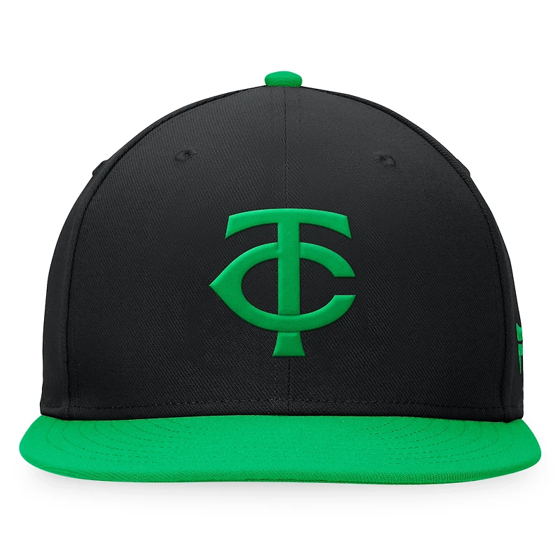 Men's Fanatics Black/Kelly Green Minnesota Twins Lucky Snapback Hat
