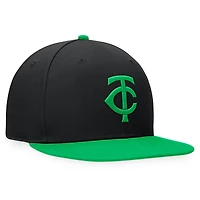 Men's Fanatics Black/Kelly Green Minnesota Twins Lucky Snapback Hat