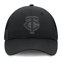 Casquette camionneur ajustable noire Fanatics pour hommes des Twins du Minnesota