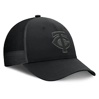 Casquette camionneur ajustable noire Fanatics pour hommes des Twins du Minnesota