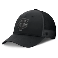 Casquette camionneur ajustable noire Fanatics pour hommes des Twins du Minnesota