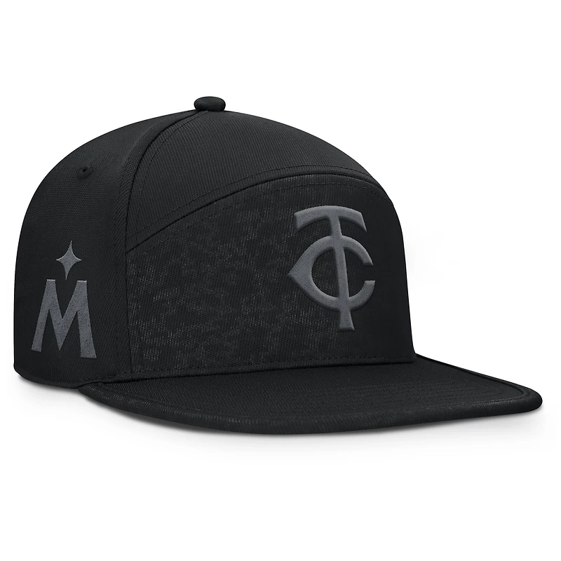 Casquette ajustable Fanatics noire pour homme des Twins du Minnesota Platoon