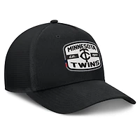 Men's Fanatics Black Minnesota Twins Team Patch A-Frame Trucker Snapback Hat