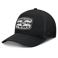 Men's Fanatics Black Minnesota Twins Team Patch A-Frame Trucker Snapback Hat