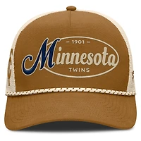 Men's Fanatics Brown Minnesota Twins A-Frame Trucker Adjustable Hat