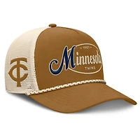 Men's Fanatics Brown Minnesota Twins A-Frame Trucker Adjustable Hat