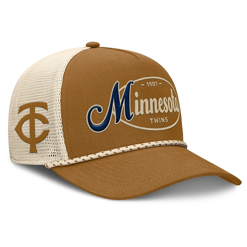 Men's Fanatics Brown Minnesota Twins A-Frame Trucker Adjustable Hat