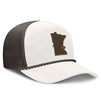Casquette trucker ajustable Fanatics crème/marron Minnesota Twins Bronco A-Frame pour homme