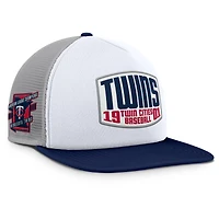 Men's Fanatics Gray/White Minnesota Twins Cranked Foam Front Patch Trucker Adjustable Hat