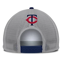 Casquette ajustable en mousse à écusson avant Fanatics pour homme, gris/blanc, des Twins du Minnesota