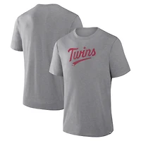 T-shirt Fanatics Heather Gray Minnesota Twins Play Tribute Tri-Blend pour homme