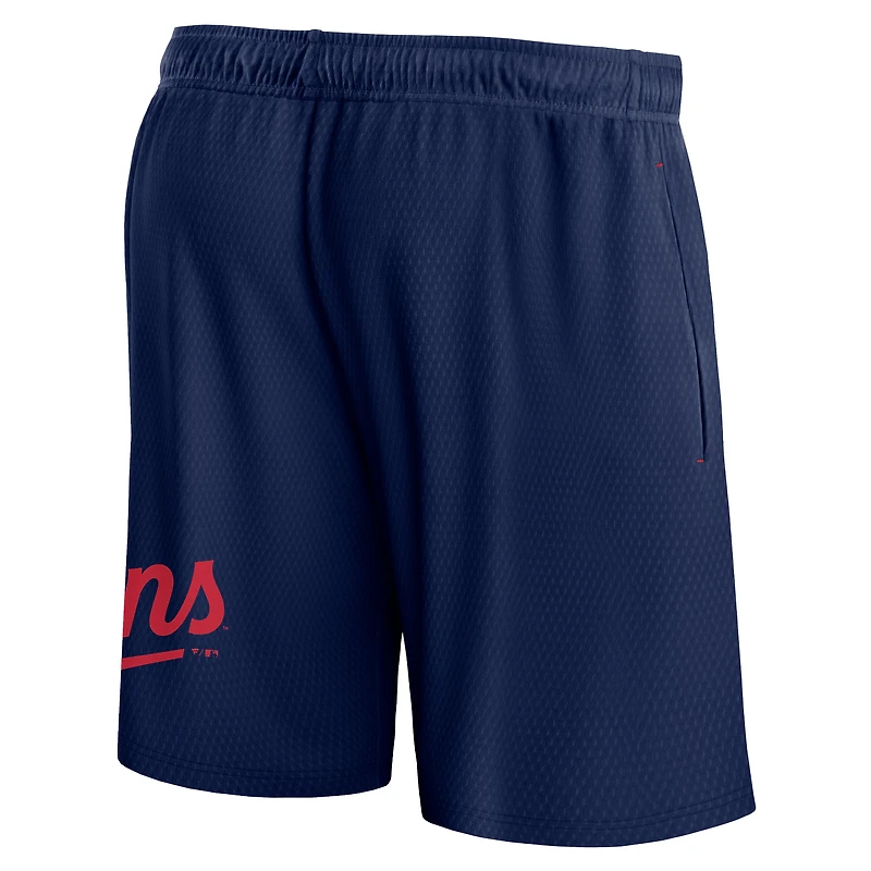 Short en maille à clincher Fanatics pour hommes, bleu marine, Minnesota Twins