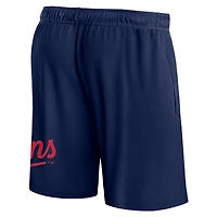 Short en maille à clincher Fanatics pour hommes, bleu marine, Minnesota Twins