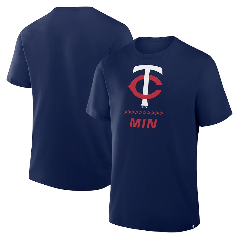 T-shirt Fanatics bleu marine Minnesota Twins Clubhouse Legacy Side Swipe pour homme