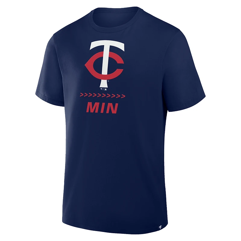 Men's Fanatics Navy Minnesota Twins Clubhouse Legacy Side Swipe T-Shirt