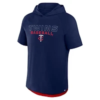 T-shirt à capuche raglan Fanatics bleu marine pour homme des Twins du Minnesota Clubhouse Optimal Play